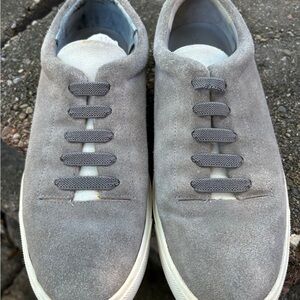 Vince Gray and White SuedeSneakers